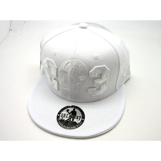 2303-04 LEGEND "SKULL 23" SNAP BACK WHT/WHT