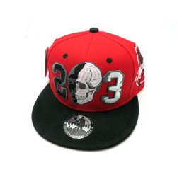 2303-04 LEGEND "SKULL 23" SNAP BACK RED/BLK