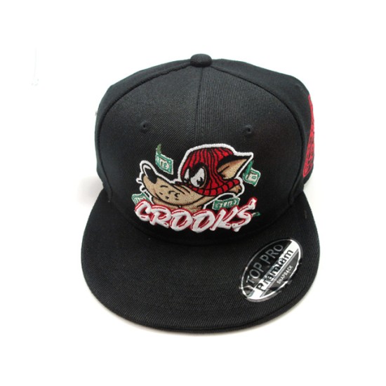 2303-07 HIP HOP SNAP BACK "CROOKS"BLK/BLK