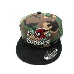 2303-07 HIP HOP SNAP BACK "CROOKS"CAMO/BLK