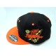 2303-27 SNAP BACK HIP HOP "SKULL HAND"BLK/AQU