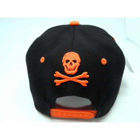 2303-27 SNAP BACK HIP HOP "SKULL HAND"BLK/AQU