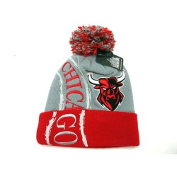 2304-01 CITY NAME KNIT"HURRICANE" HAT CHICAGO GRY/RED