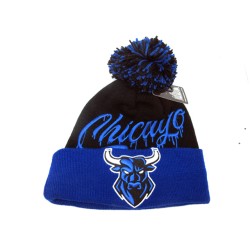 2304-02 CITY NAME KNIT"DRIP" CHICAGO BLK/ROY