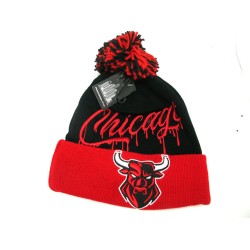 2304-02 CITY NAME KNIT"DRIP" CHICAGO BLK/RED