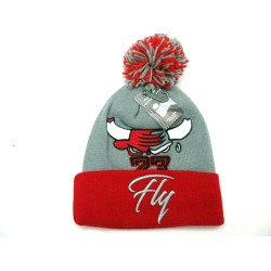 2304-11 LEGEND KNIT"FLY 23" HAT GRY/RED