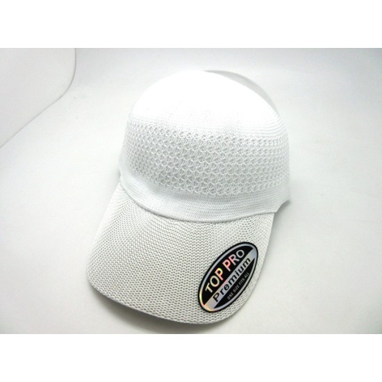 2306-16 MESH COOL DRESS BASEBALL ONE SIZE BUCKLE HAT WHITE