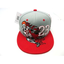 2306-18 LEGEND "FIRE SKULL 23" SNAP BACK GRY/RED