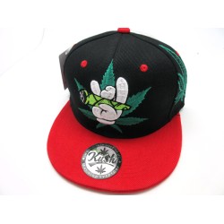 2306-28 "HAND ROLL"SNAP BACK BLACK/RED