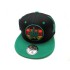 2306-29 "CIRCLE LEAF" SNAP BACK BLACK/KELLY