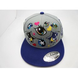 2306-34 CARTOON STAR EYES SNAP BACK GREY/PURPLE