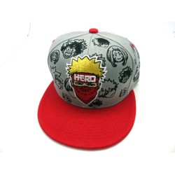 2306-36 CARTOON MASK HERO SNAP BACK GRY/RED