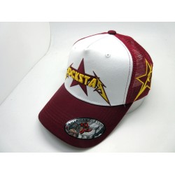 2404-08 MESH BACK TRUCKER "ROCK STAR" BUR/WHT