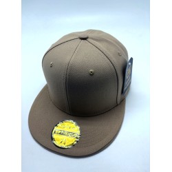 2504-06 SUPER PREMIUM ACRYLIC PLAIN FLAT FITTED HAT"KHAKI"