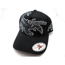 2504-25 RHINE STONE TRUCKER HAT "SCORPION" BLACK