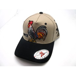 2504-25 RHINE STONE TRUCKER HAT "COCK" KHAKI/BLACK