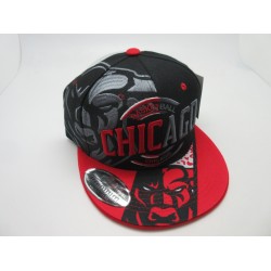2506-15 "DOUBLE SHADOW" CITY SNAP BACK CHICAGO BLK/RED