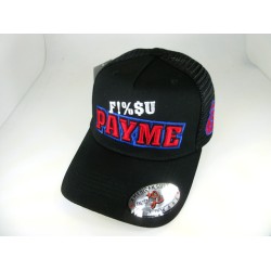 2601-23 MESH BACK TRUCKER "PAY ME" BLACK