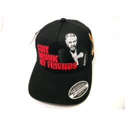 2603-42 MESH BACK TRUCKER "STAY DRUNK" BLACK