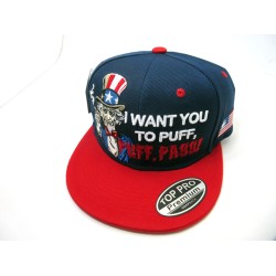 2603-54 LEAF LOGO "UNCLE SAM" SNAP BACK NAVY/RED
