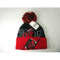 2605-01 CITY NAME KNIT"DOUBLE SHADOW" CHICAGO BLK/RED
