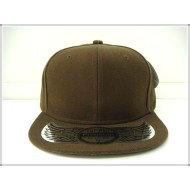 1404-01 Plain Flat Fitted Cap Brown