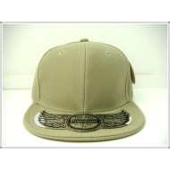 1404-01 Plain Flat Fitted Cap Khaki