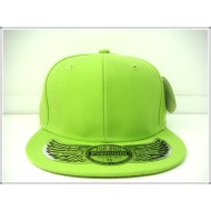 1404-01 Plain Flat Fitted Cap Lime Green