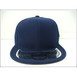 1404-01 Plain Flat Fitted Cap Navy