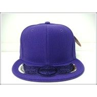 1404-01 Plain Flat Fitted Cap Purple