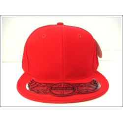 1404-01 Plain Flat Fitted Cap Red
