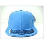 1404-01 Plain Flat Fitted Cap Sky Blue