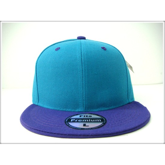 2-Ton Flat M-XXL Fitted Cap AQU/PUR