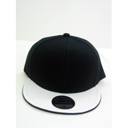 2-Ton Flat Fitted Cap BLK/WHT