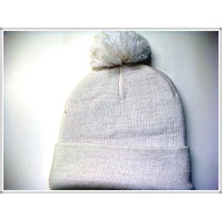 TOP SOLID Plain Knit Ball 1400-05 SKULL HAT WHITE