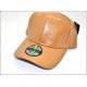 1607-03 PLAIN PU LEATHER BASEBALL CAP ROYAL WHEAT