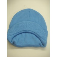 Plain Visor Skull Cap "S.BLUE"