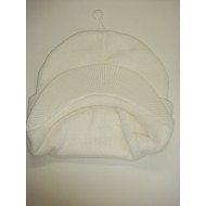 0815-05 Plain Visor Skull Cap "WHITE"