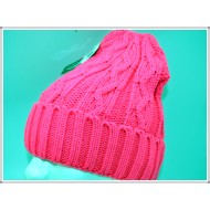 Winter Designer Unisex Zig Zag Knit Hat 1604-01 Hot Pink