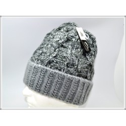 Winter Designer Unisex Twist Knit Hat 1604-02 L.Grey/Charcoal