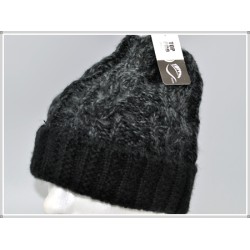 Winter Designer Unisex Twist Knit Hat 1604-02 Black/Charcoal