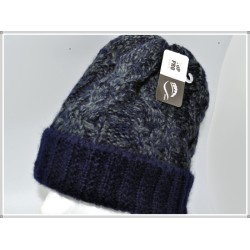 Winter Designer Unisex Twist Knit Hat 1604-02 Navy/Grey