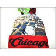 L.O.G WINTER PICTURE SKULL CAP 1506-02 CHICAGO RED 2