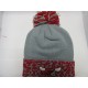 WINTER MJ 23 4 EVER POM KNIT HAT 1808-02 GRY/RED