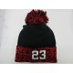 WINTER MJ LEGEND POM KNIT HAT 1808-03 BLK/RED
