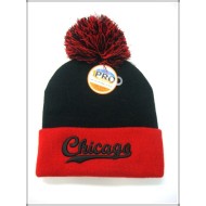 1400-11 CITY NAME MVP KNIT HAT CHICAGO BLK/RED